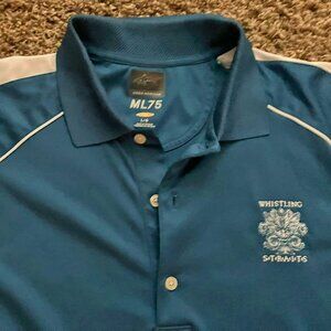 Whistling Straits mens Large golf shirt polo Greg Norman 100% polyester ML75